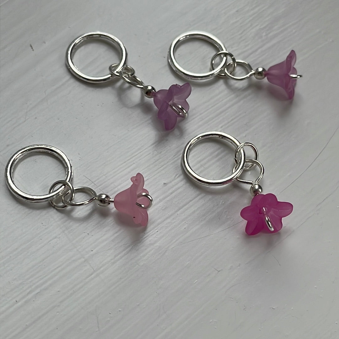 Flower Stitch Markers (pinks)