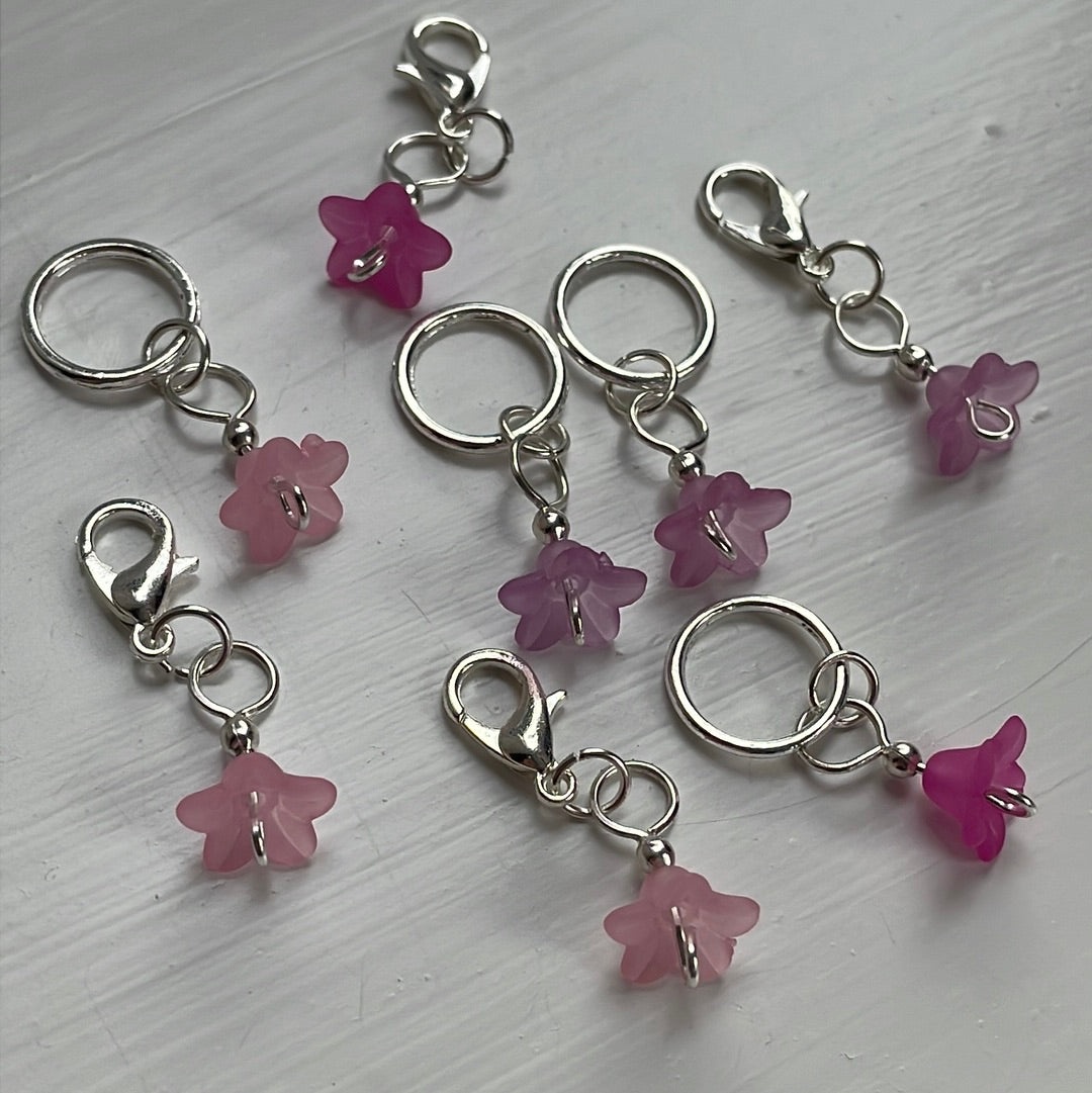 Flower Stitch Markers (pinks)