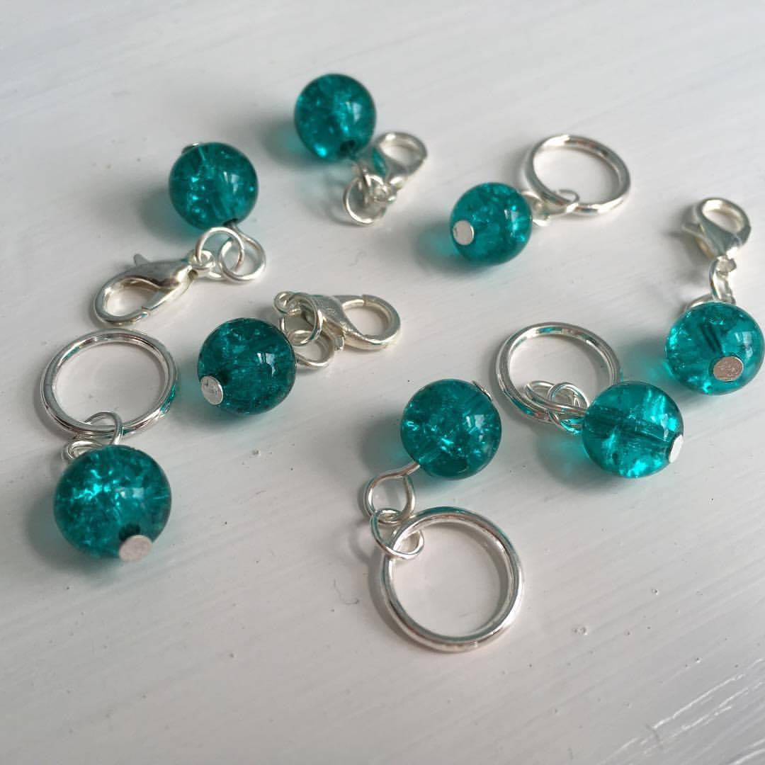 Jade Crackle Stitch Markers