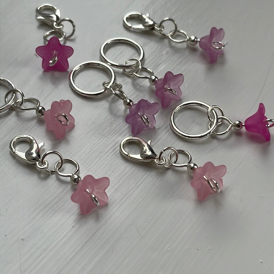 Flower Stitch Markers (pinks)