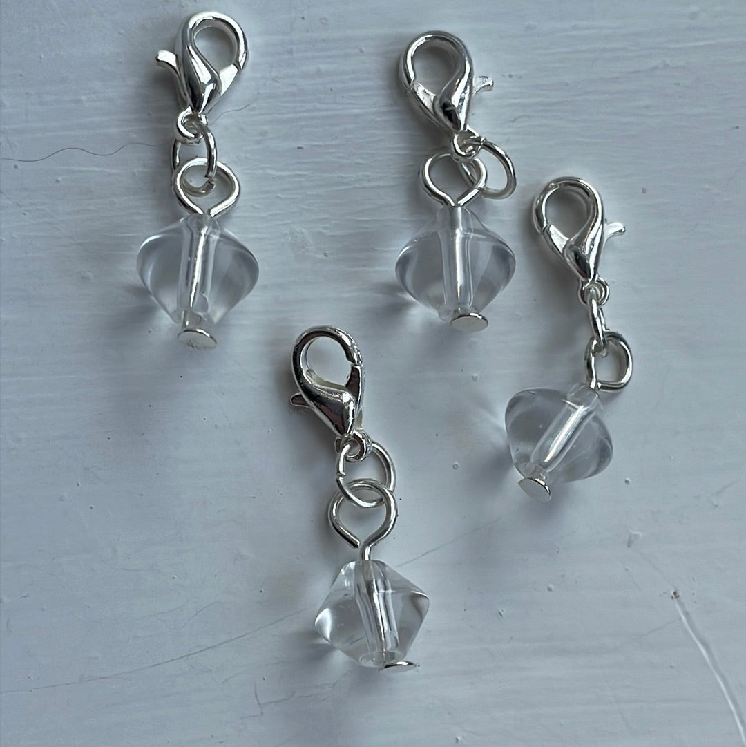 Bicone Bead Stitch Markers - Monochrome