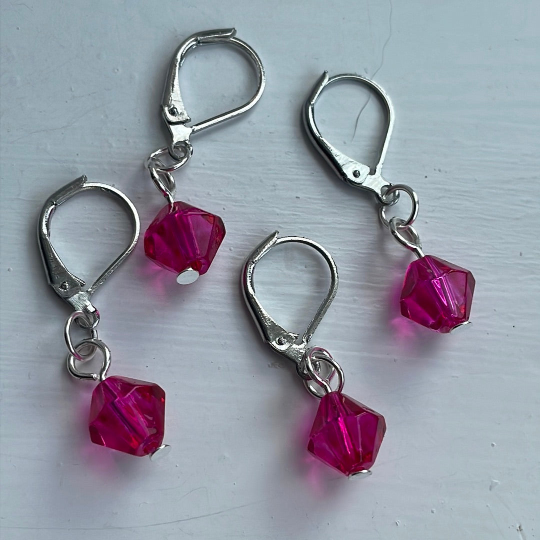 Bicone Bead Stitch Markers - Pinks and Purple