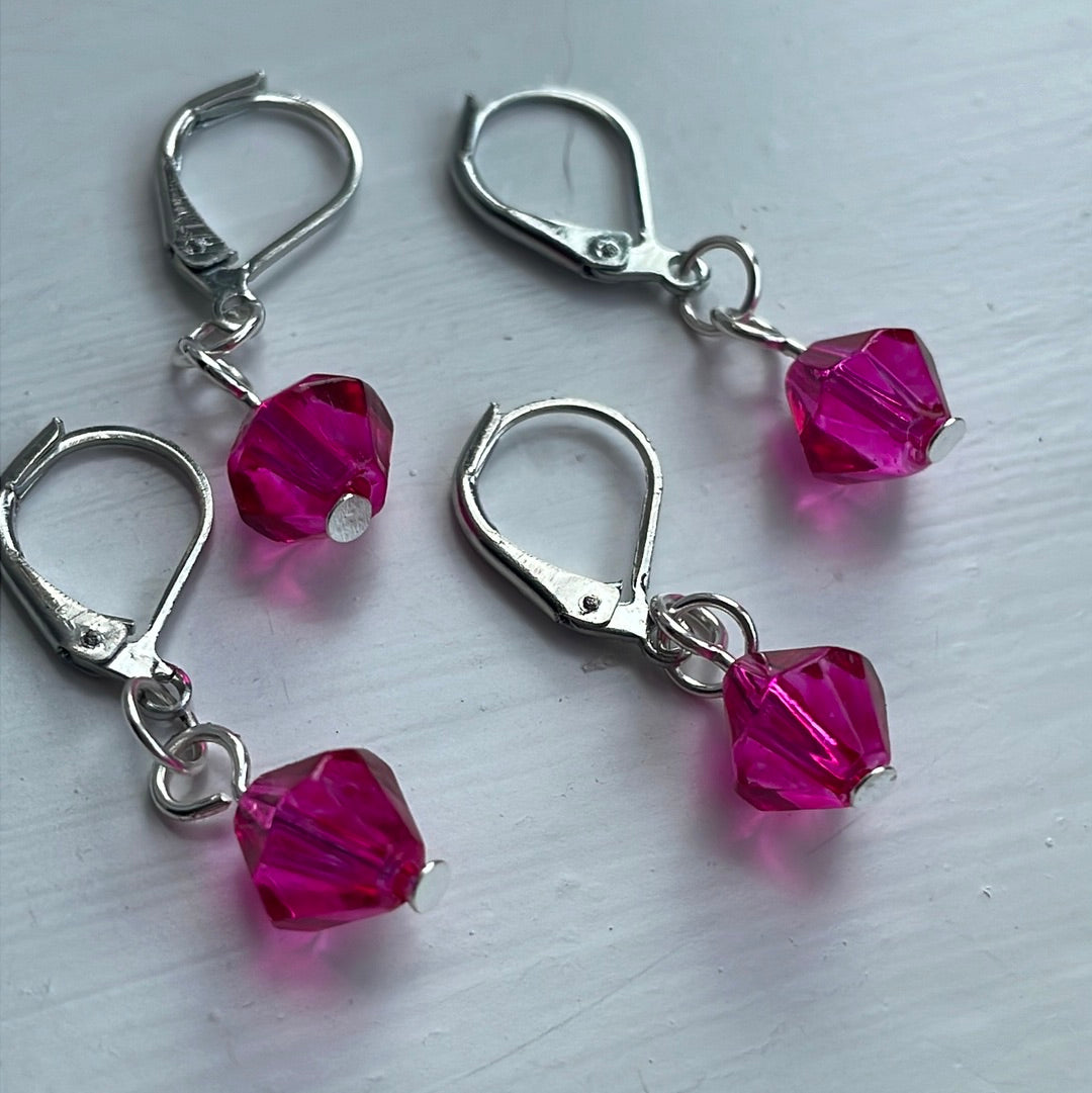 Bicone Bead Stitch Markers - Pinks and Purple