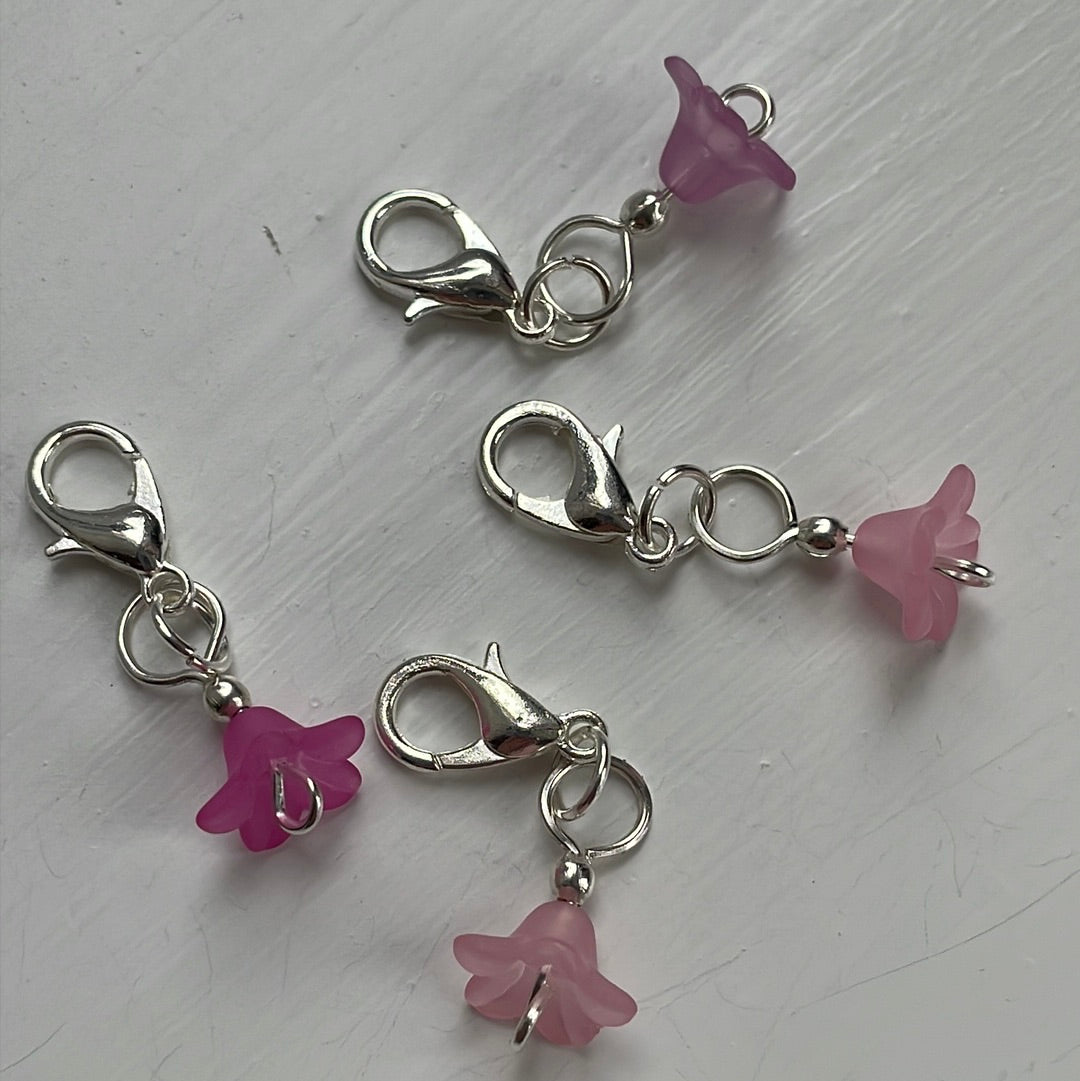 Flower Stitch Markers (pinks)