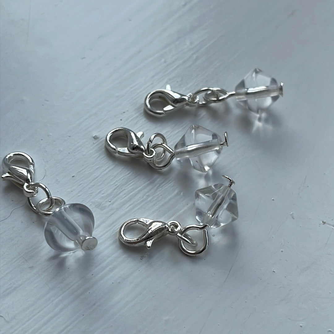 Bicone Bead Stitch Markers - Monochrome