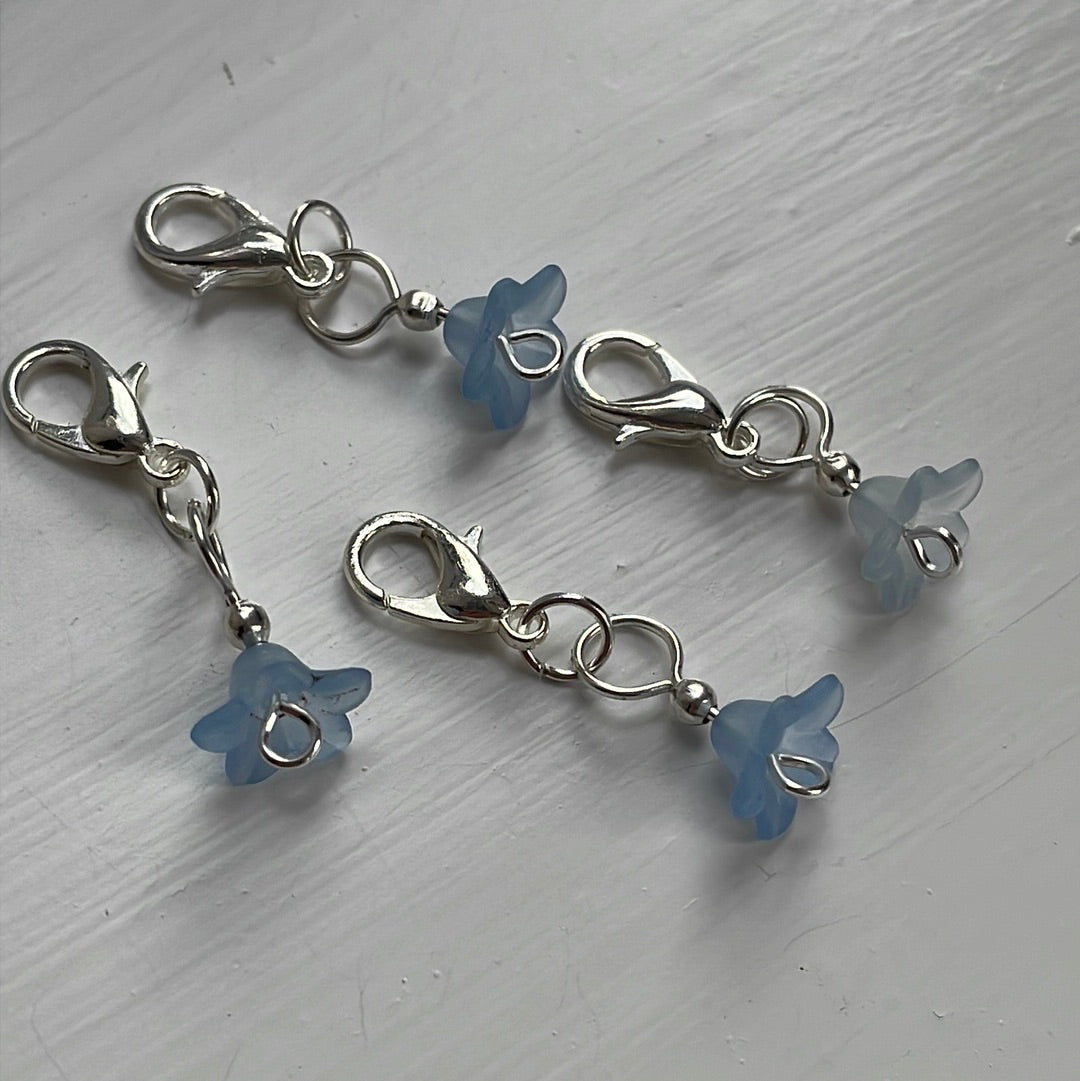 Flower Stitch Markers (blues)