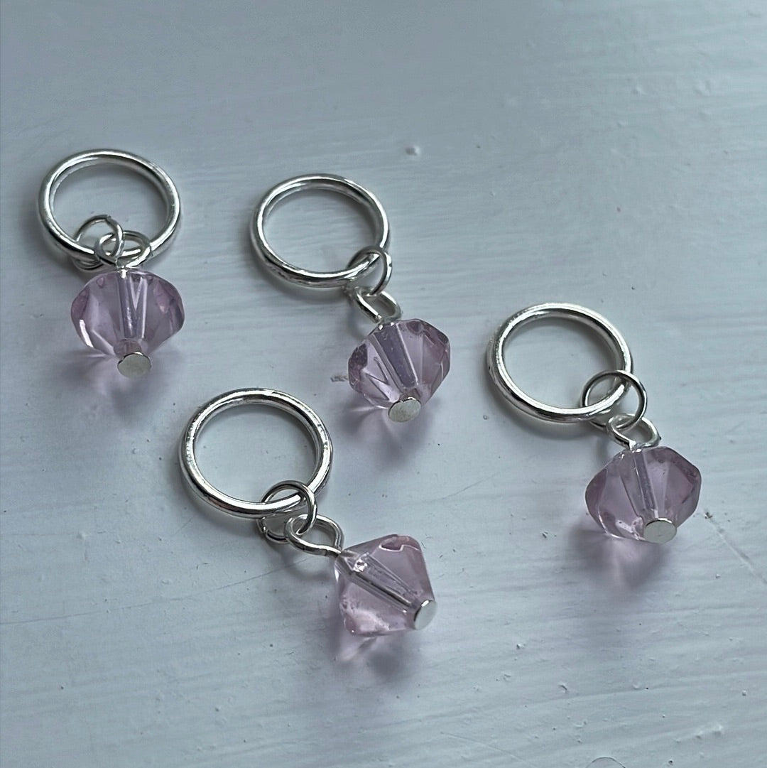 Bicone Bead Stitch Markers - Pinks and Purple